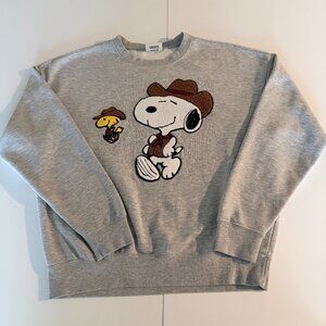 Peanuts Aeropostle Western Snoopy Cowboys Crew Sweatshirt Sz S Y2K Embroidered
